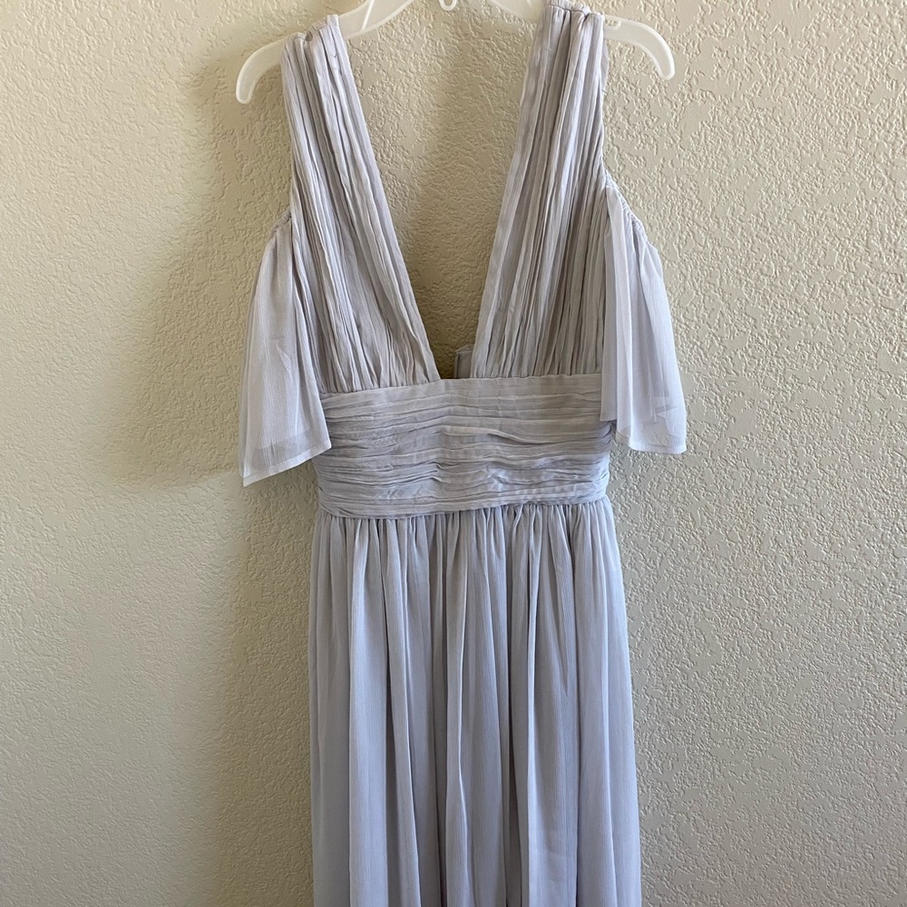CONSTANCE DRAPED COLD SHOULDER DRESS - Picture 3 of 6